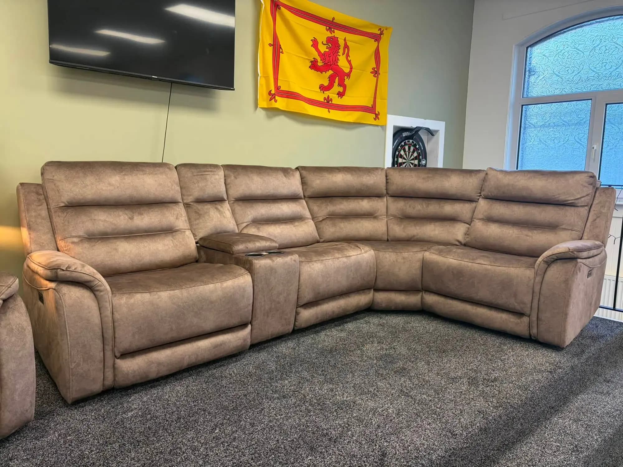 Denver Truffle Power-Recliner Modular Corner Sofa