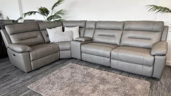 Lucia Leather Power-Recliner Modular Corner Sofa