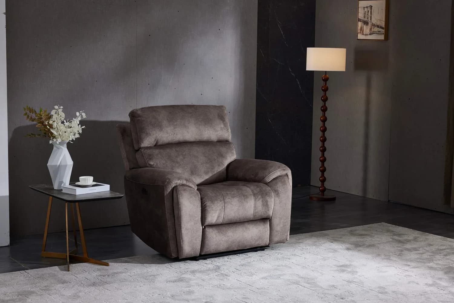 Odyssey Truffle & Grey Recliner Chair