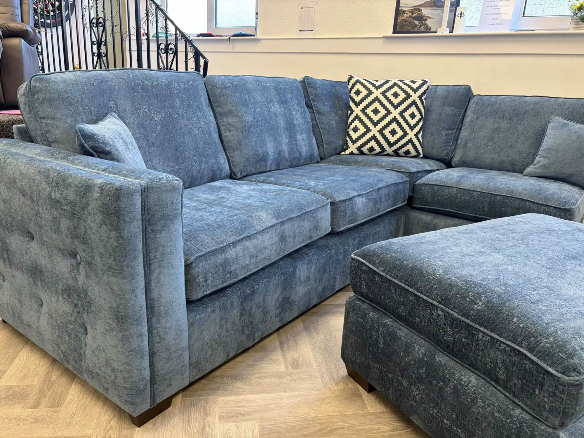 Aurella Meridian Blue RHF Corner Chaise Sofa