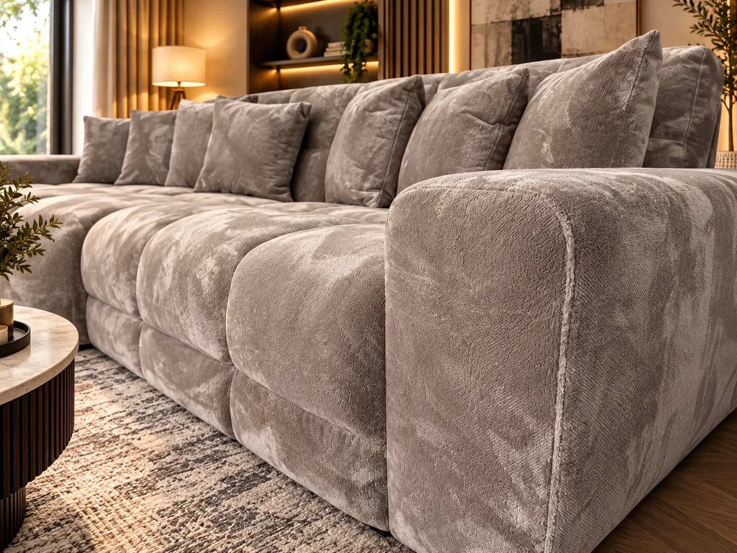 The Luxe Mocha LHF Corner Chaise